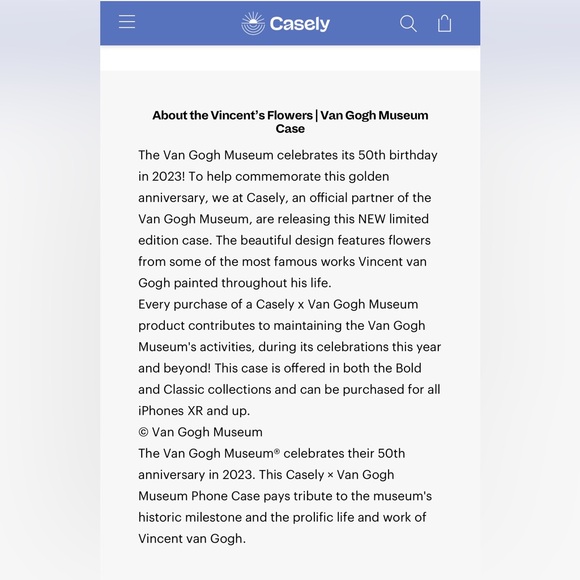 CASELY Vincent’s Flowers | Van Gogh Museum Case 12 PRO MAX•BOLD+MAG SAFE - Picture 9 of 9